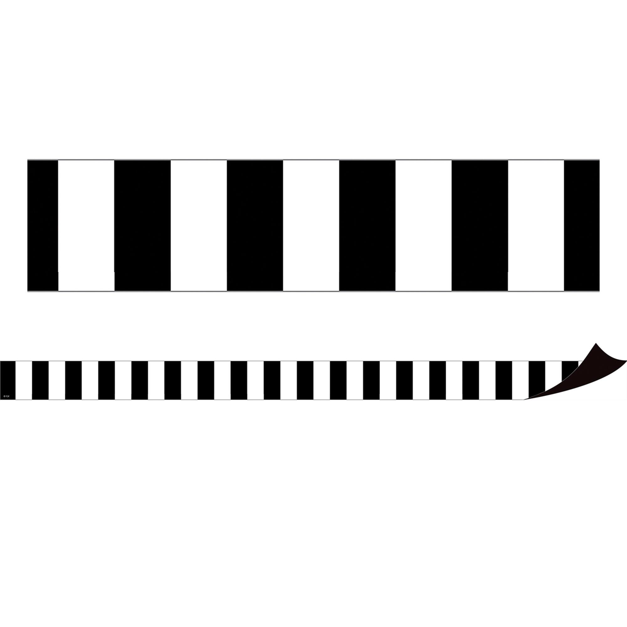 Teacher Created Resources Black Stripes Magnetic Border, 48ft.